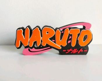 Letrero Naruto en 3D