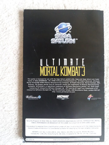 Redeem Ultimate Mortal Kombat 3 SEGA Saturn