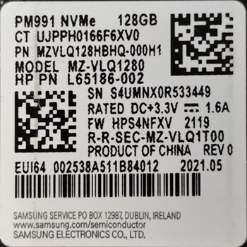 Buy Samsung PM961 128 GB NVME Storage