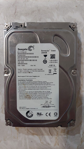 2TB seagate hdd kietasis diskas