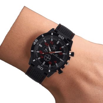 Reloj Para Hombre Deportivo Negro Con Rojo GT F1