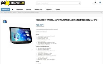 Monitor Hannspree HT231HPB LED 23 Tactil Full HD