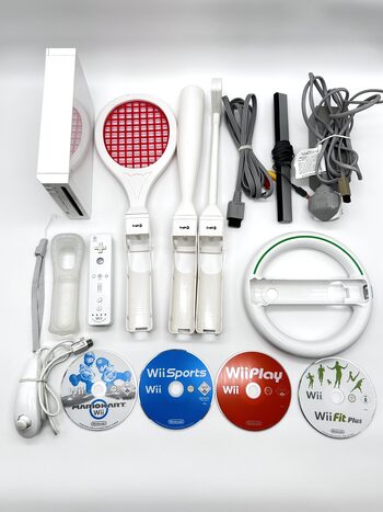 Nintendo Wii RVL-101 Žaidimų Konsolės Pilnas Baltas Rinkinys