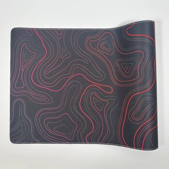 Extended Gaming Mousepad 90x40 cm - Abstract Black with Red and Purple Contours