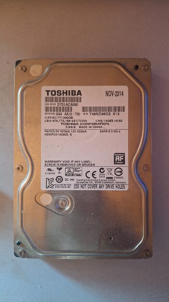 Toshiba 500 GB HDD Storage