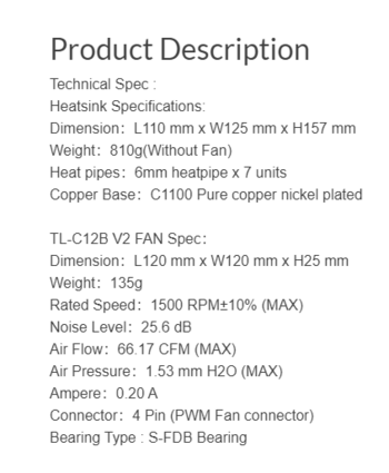 Thermalright Phantom Spirit 120 AM4 AM5 LGA1700 LGA1200 CPU aušintuvas