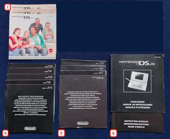 Surtido de folletos de garantía y publicidad para DS, DS Lite y DSi Nintendo