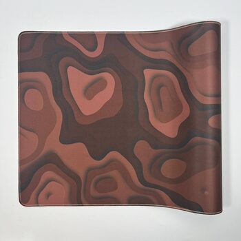 Extended Gaming Mousepad 90x40 cm - Abstract Brown and Red Waves