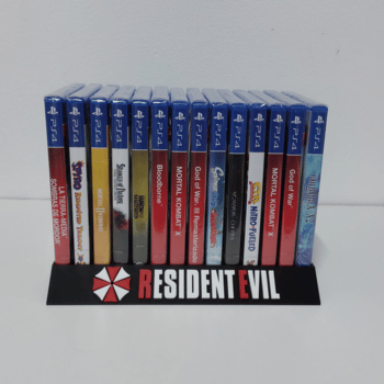 Expositor 14 Ranuras logo Resident Evil PS2,PS3,PS4,PS5,GC,WII,XBOX 360 XBOX 