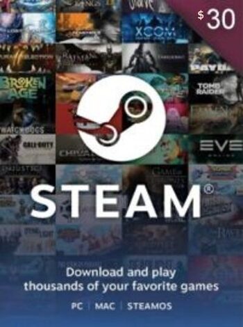 Steam Wallet Gift Card 30 USD Steam Key UNITED STATES