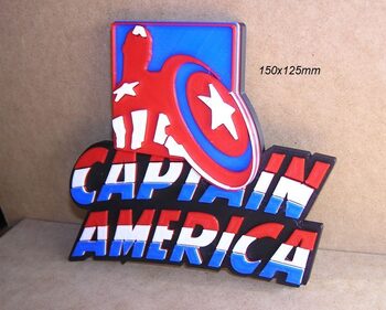 Capitan America, Marvel, Cartel, Letrero, Rotulo, Logotipo, Impresion3D for sale