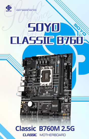 PLACA BASE MICROATX SOYO CLASSIC B760M 2,5G PARA INTEL CORE 12 Y 13 + WIN 10 PRO