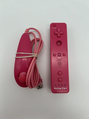 Nintendo Wii Replika Rožinis Nunchuk Controller + Motion 2 in 1 Pultelis