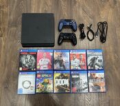 PlayStation 4 Slim, Black, 500GB/2 pultai/10 žaidimu