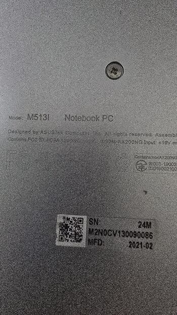 Asus VivoBook 15 F513 AMD Ryzen 5 4500U AMD Radeon RX Vega 6 (Renoir) / 16GB DDR4 / 512GB NVME / 42 Wh / 802.11 ac / Silver for sale