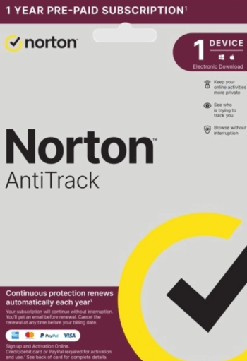 Norton AntiTrack (PC/MAC) 1 Device - 1 Year Norton Key GLOBAL