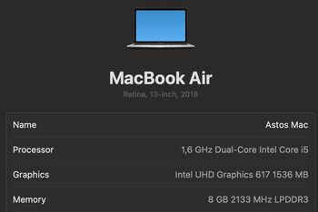 Redeem Apple Macbook Air 1,6 GHz Dual-Core Intel Core i5/Intel UHD 1536MB/ 8 GB DDR3/250GB/13,3Inch/Silver