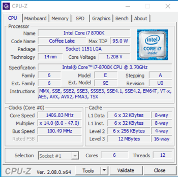 Buy Intel Core i7-8700K 3.7-4.7 GHz LGA1151 6-Core OEM/Tray CPU