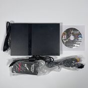 PlayStation 2 Slimline, Black + Cables and a Game