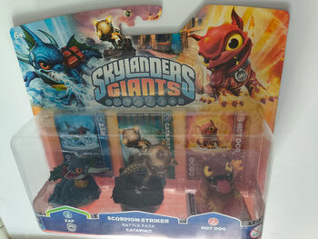 Skylanders giants set battle pack 3 figuras Zap + Catapult + Hot Dog