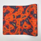 Extended Gaming Mousepad 90x40 cm - Abstract Fiery Orange and Black Waves