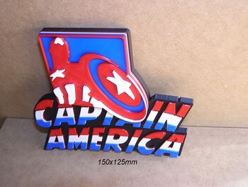 Get Capitan America, Marvel, Cartel, Letrero, Rotulo, Logotipo, Impresion3D