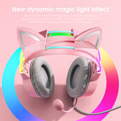Redeem Onikuma X15 Pro Pink Cat Ear gaming headphones (žaidimų ausinės)