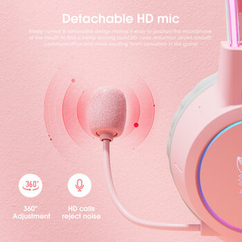 Onikuma X15 Pro Pink Cat Ear gaming headphones (žaidimų ausinės) for sale