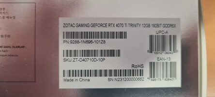Zotac Gaming GeForce RTX 4070 Ti Trinity 12GB