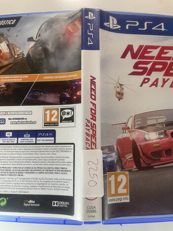 Redeem Need for Speed Payback PlayStation 4