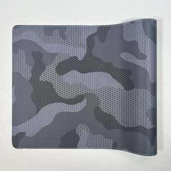 Extended Gaming Mousepad 90x40 cm - Abstract Gray Camouflage with Mesh Pattern