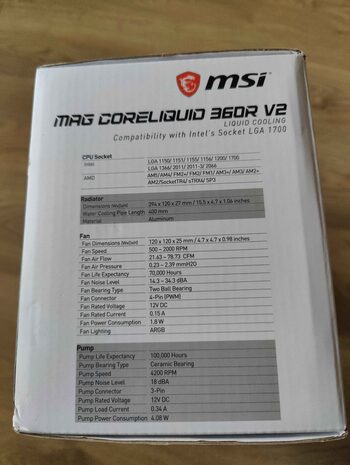 MSI MAG CORELIQUID 360R V2 Liquid CPU Cooler