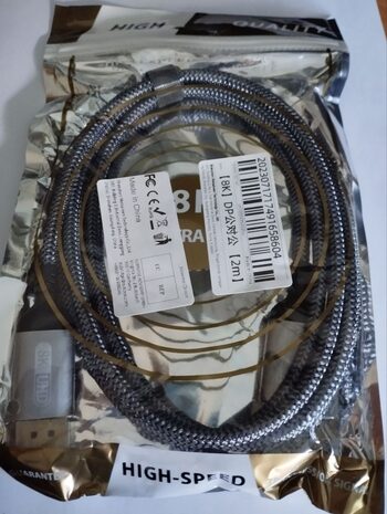 cable hdmi 2.1 8k uhd 2 metros nailon trenzado y chapado en oro