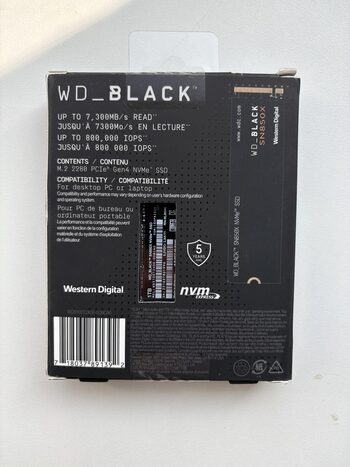 WD_BLACK SN850X NVMe SSD 1TB Internal SSD (Gaming Memory, PCIe Gen4 Technology, Read 7300MB/s, Write 6300MB/s) Black