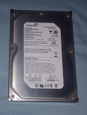 1x Disco Duro Seagate 250Gb/Sata2/7200Rpm/3,5 