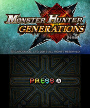 Monster Hunter Generations Special Demo Nintendo 3DS