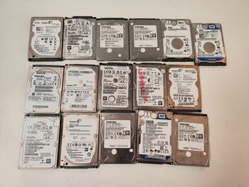 16 vnt. 2.5" 500GB talpos HDD kietieji diskai