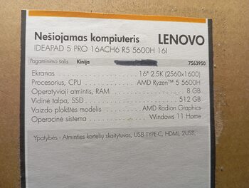 Get Laptop Lenovo IDEAPAD 5 PRO 16ACH6 R5 5600H 16I