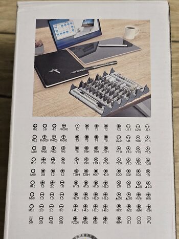 128-in-1 atsuktuvų rinkinys elektronikai S2 plienas