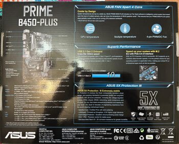 Asus PRIME B450-PLUS AMD B450 ATX DDR4 AM4 2 x PCI-E x16 Slots Motherboard