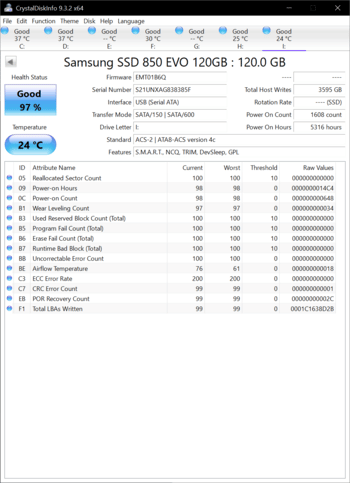 Samsung 850 EVO 120 GB SSD Storage