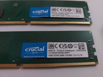 Memoria RAM Crucial 8GB (2x4GB) - DDR4 - 2666Mhz for sale