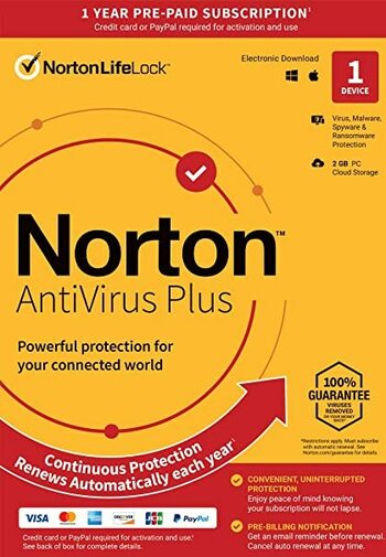 Norton 360 Antivirus Plus 2GB - 1 Device 1 Year - Norton Key GLOBAL