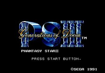 Phantasy Star III: Generations of Doom SEGA Mega Drive for sale