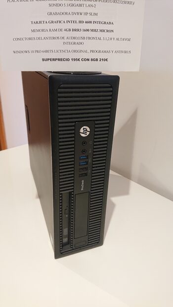 Get ordenador hp prodesk 600 g1 core i5 4570 3,2ghz x4 con ssd