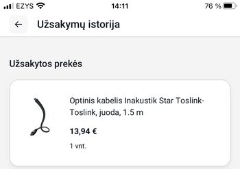 1.5m in-akustik star toslink optinis kabelis