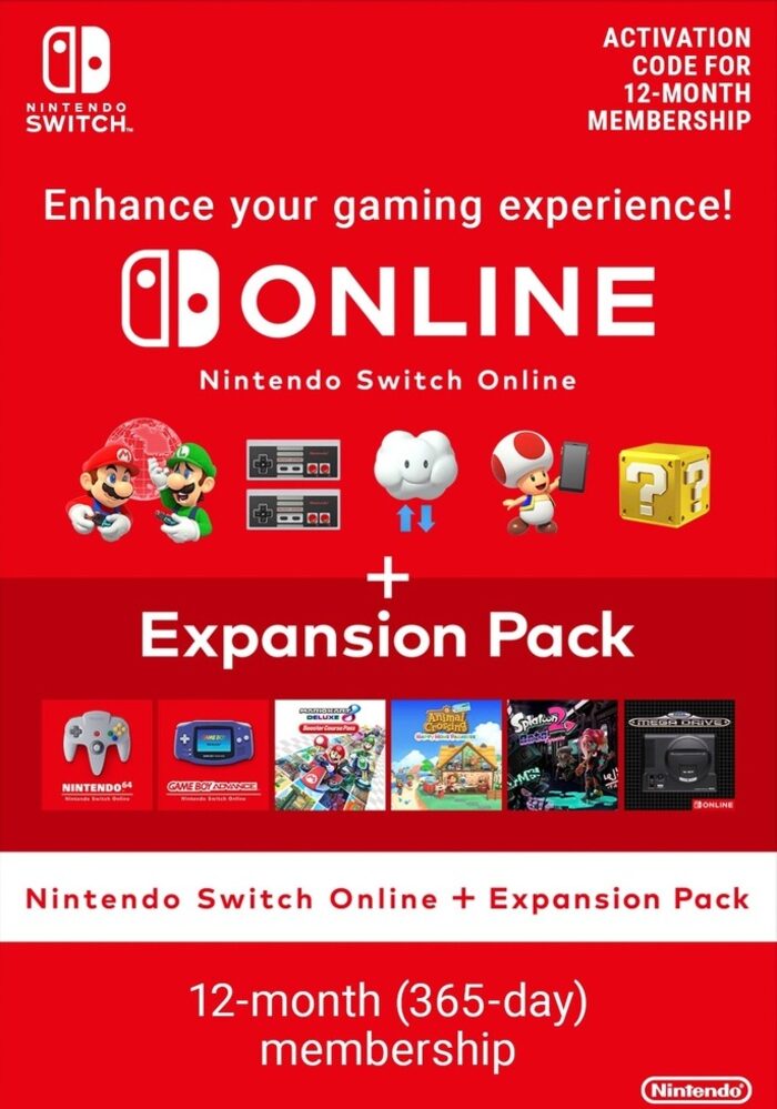 Buy Nintendo Switch Online 12 Month Individual Membership + Expansion