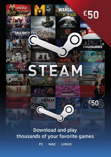 E-shop Steam Wallet Gift Card 50 GBP Steam Key UNITED KINGDOM