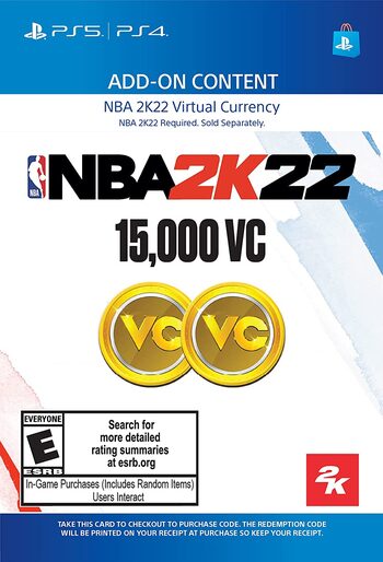 NBA 2K22: 15000 VC (PS4/PS5) Código de PSN UNITED STATES