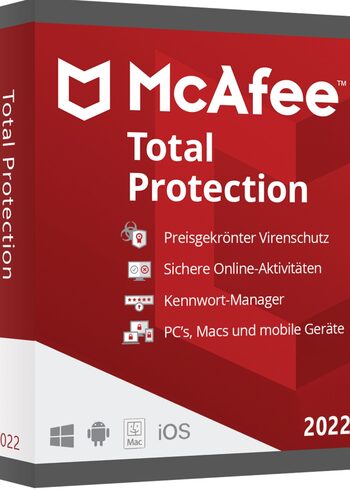 McAfee Total Protection (2022) 1 appareils 3 an Clé McAfee GLOBAL